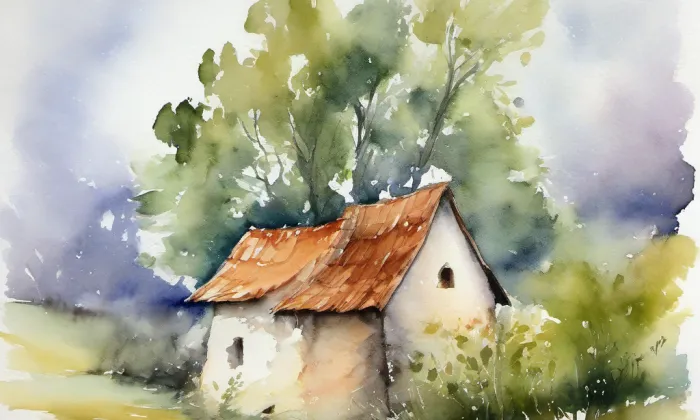 Kostel svatého Bartoloměje (Frymburk) – akvarel
