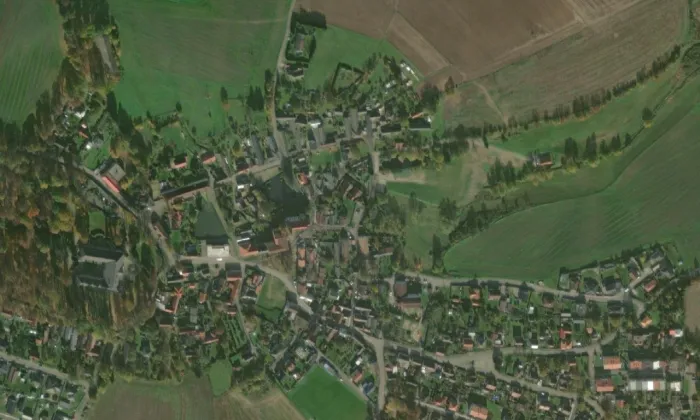 Kostel svatého Bartoloměje (Herálec) – letecký pohled
