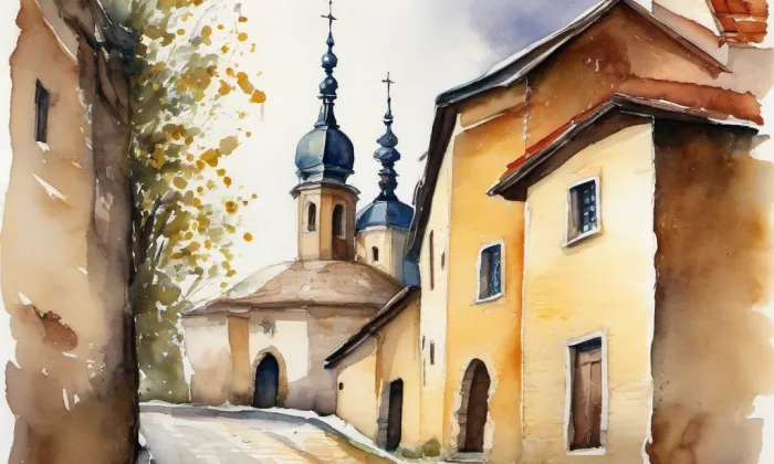 Kostel svatého Bartoloměje (Herálec) – akvarel