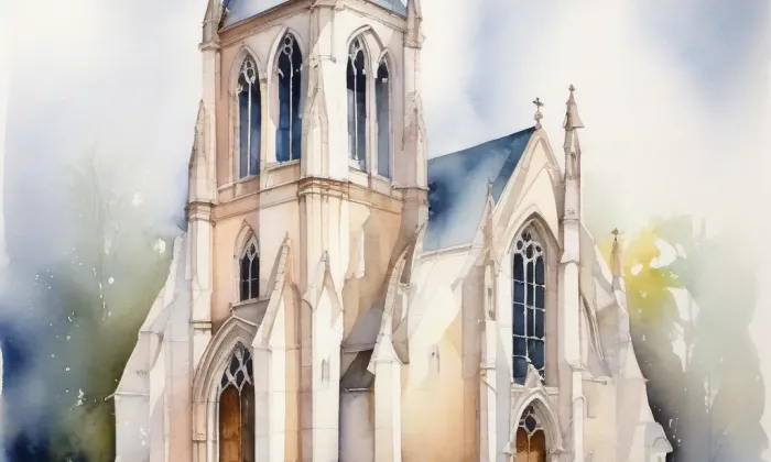 kostel svatého Bartoloměje (Hlohovec) – akvarel