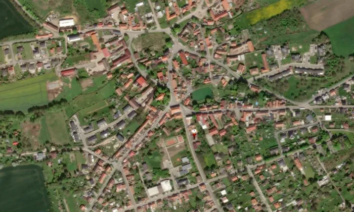 kostel svatého Bartoloměje (Hostouň) – letecký pohled