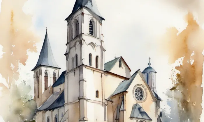 Kostel svatého Bartoloměje (Hrádek nad Nisou) – akvarel