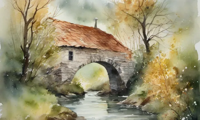 kostel svatého Bartoloměje (Ivaň) – akvarel