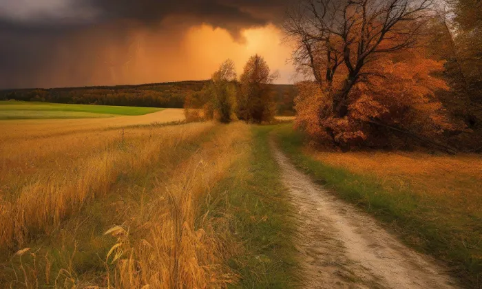 kostel svatého Bartoloměje (Ivaň) – autumn