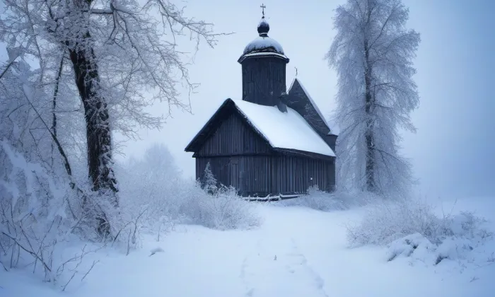 kostel svatého Bartoloměje (Krhovice) – winter
