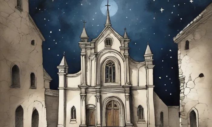 kostel svatého Bartoloměje (Kunžak) – noc