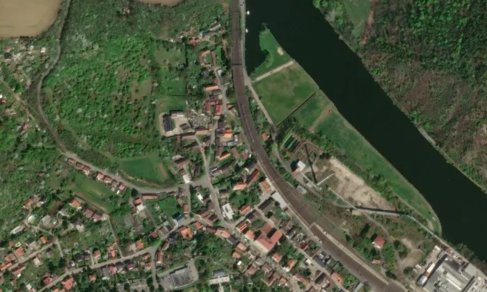 Kostel svatého Bartoloměje (Libčice nad Vltavou) – letecký pohled