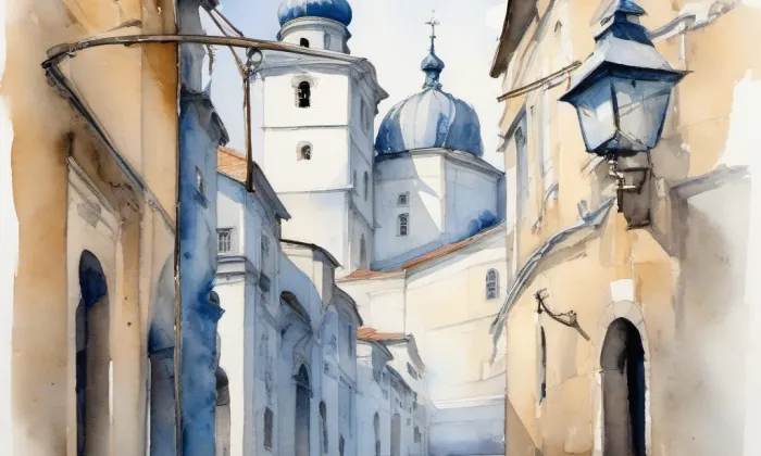 Kostel svatého Bartoloměje (Nová Ves) – akvarel