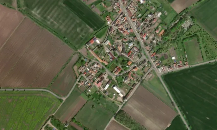 Kostel svatého Bartoloměje (Siřejovice) – letecký pohled