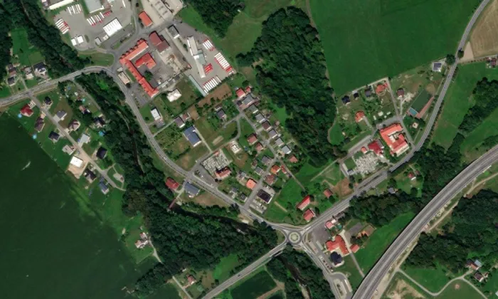Kostel svatého Bartoloměje (Třanovice) – letecký pohled
