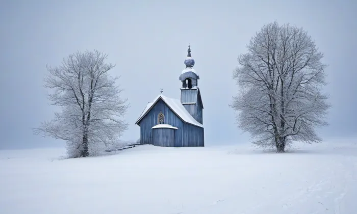 Kostel svatého Blažeje (Žerotín) – winter
