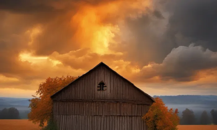 Kostel svatého Blažeje (Branišov) – autumn