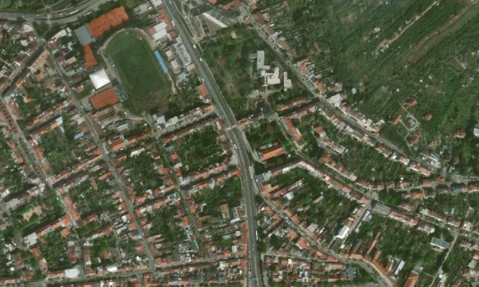 kostel svatého Cyrila a Metoděje (Židenice) – letecký pohled