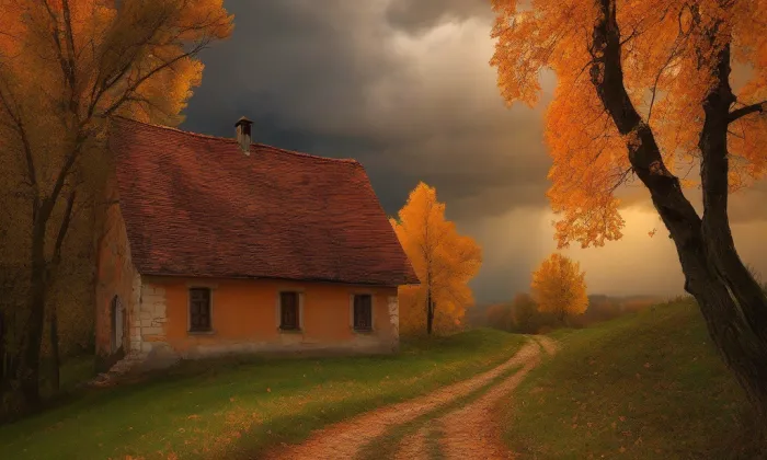 Kostel svatého Cyrila a Metoděje (Podivice) – autumn