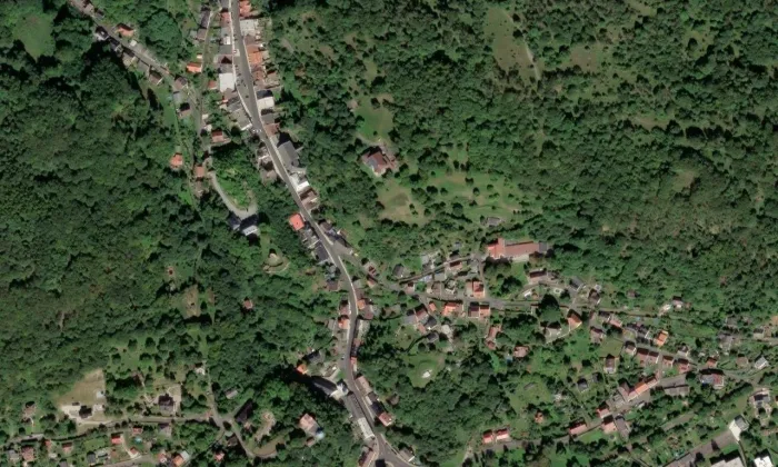 Kostel svatého Ducha (Krupka) – letecký pohled