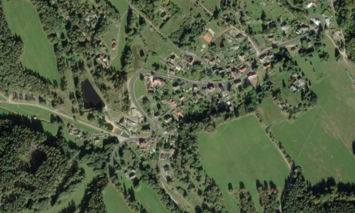 Kostel svatého Erharda – letecký pohled