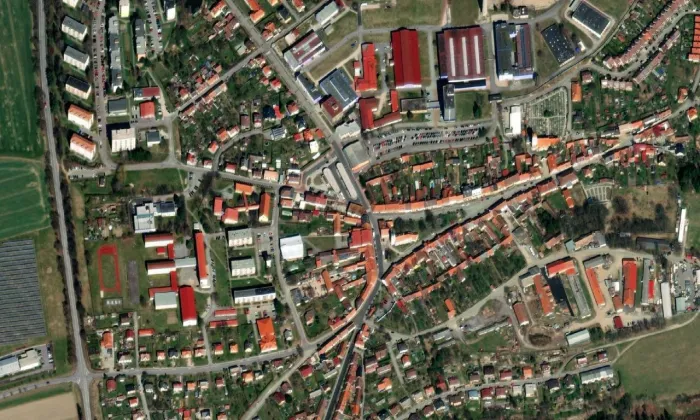 Kostel svatého Filipa a Jakuba (Velešín) – letecký pohled