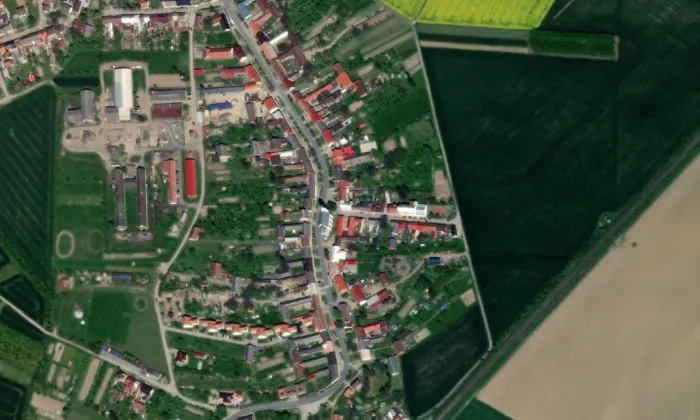 kostel svatého Floriána (Bochoř) – letecký pohled