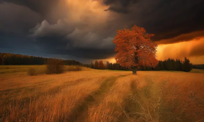 kostel svatého Floriána (Bochoř) – autumn