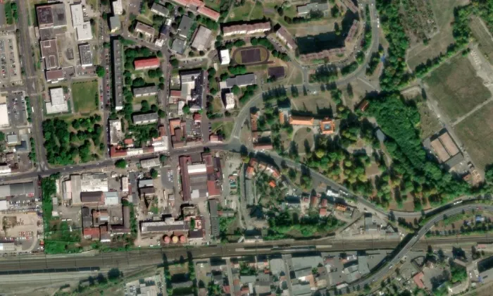 Kostel svatého Floriána (Krásné Březno) – letecký pohled