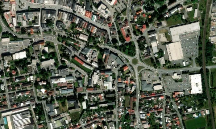 kostel svatého Floriána (Předměstí) – letecký pohled
