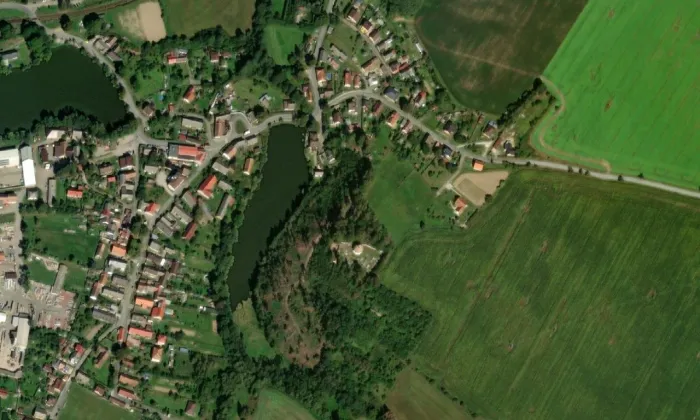 Kostel svatého Floriána (Střítež) – letecký pohled