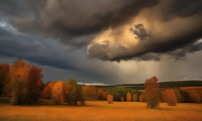 Kostel svatého Floriána (Střítež) – autumn