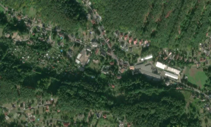 Kostel svatého Františka Xaverského – letecký pohled