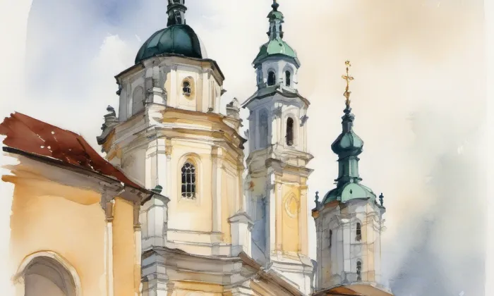 Kostel svatého Gorazda (Olomouc) – akvarel