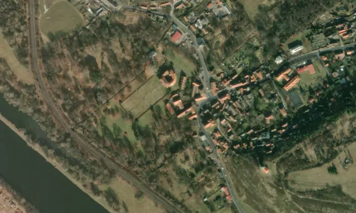 Kostel svatého Havla (Liběchov) – letecký pohled