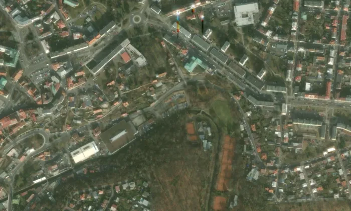 kostel svatého Havla (Mladá Boleslav III) – letecký pohled