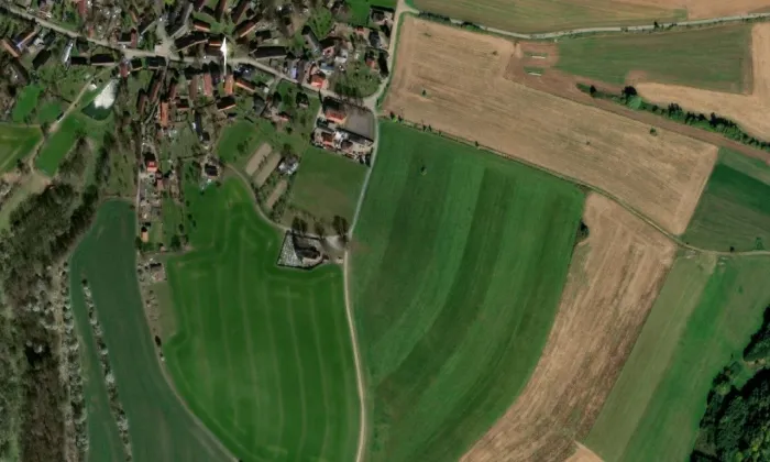 Kostel svatého Havla (Podveky) – letecký pohled