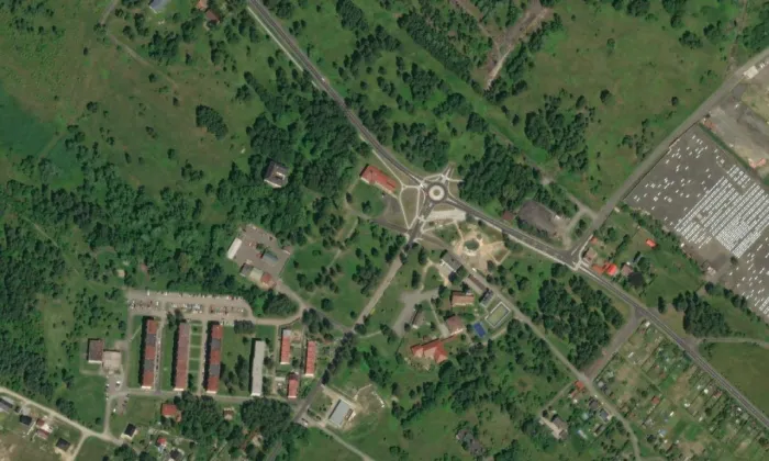 Kostel svatého Havla v Kuřívodech – letecký pohled