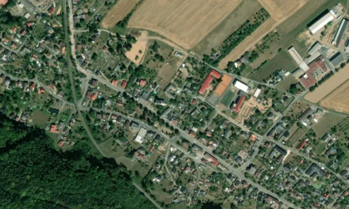 Kostel svatého Jakuba (Bílá Třemešná) – letecký pohled