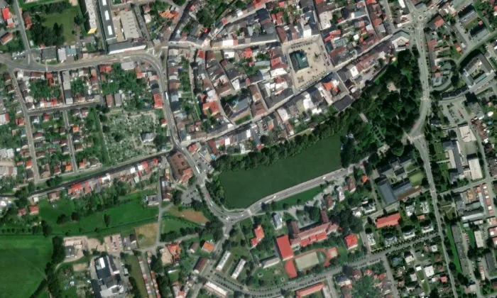 Kostel svatého Jakuba (Polička-Město) – letecký pohled