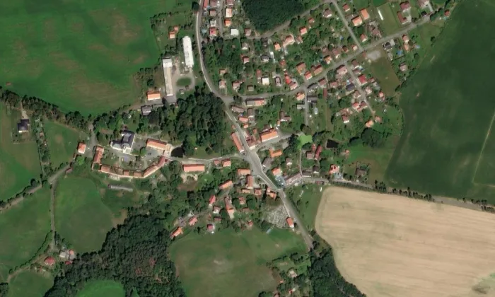 Kostel svatého Jakuba (Vojkov) – letecký pohled
