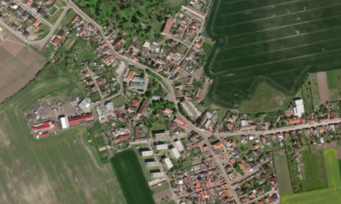 Kostel svatého Jakuba apoštola (Čížkovice) – letecký pohled