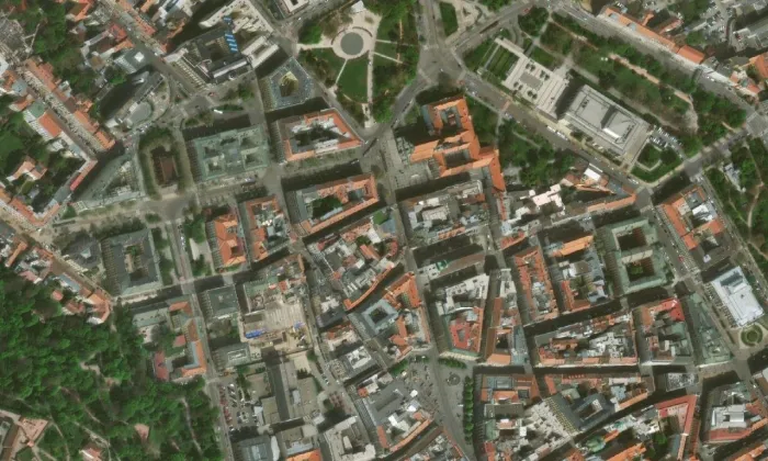 kostel svatého Jakuba Staršího (Brno-město) – letecký pohled