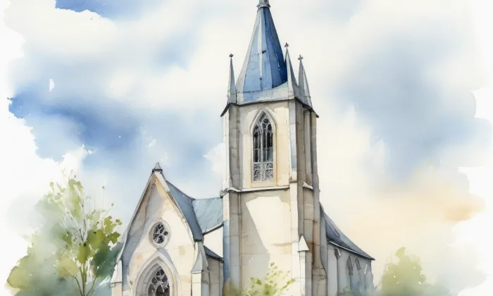 Kostel svatého Jakuba Staršího (Letařovice) – akvarel