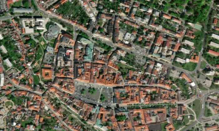 Kostel svatého Jakuba Staršího (Litoměřice) – letecký pohled
