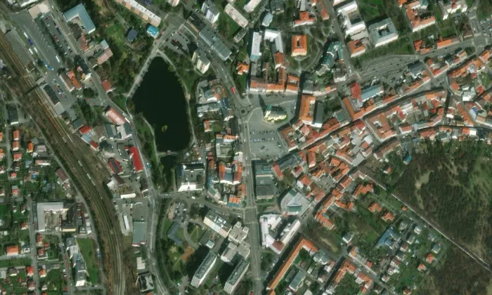 kostel svatého Jakuba Staršího (Příbram) – letecký pohled