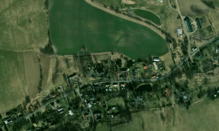 Kostel svatého Jakuba Většího (Guntramovice) – letecký pohled