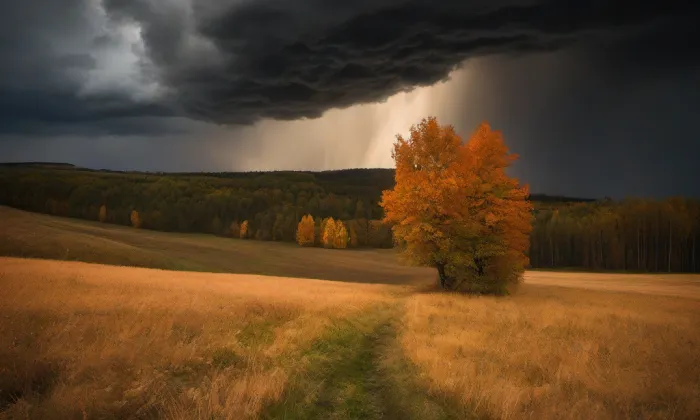 kostel svatého Jakuba Většího (Vílanec) – autumn