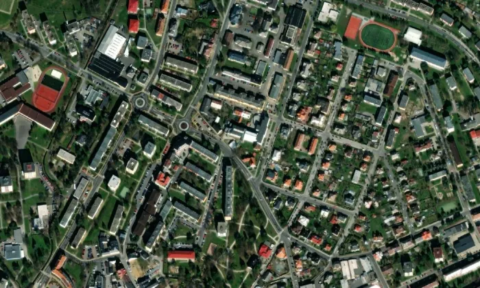 Kostel svatého Jana Evangelisty (Šumperk) – letecký pohled