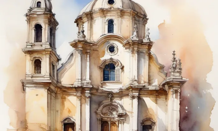 Kostel svatého Jana Evangelisty (Šumperk) – akvarel