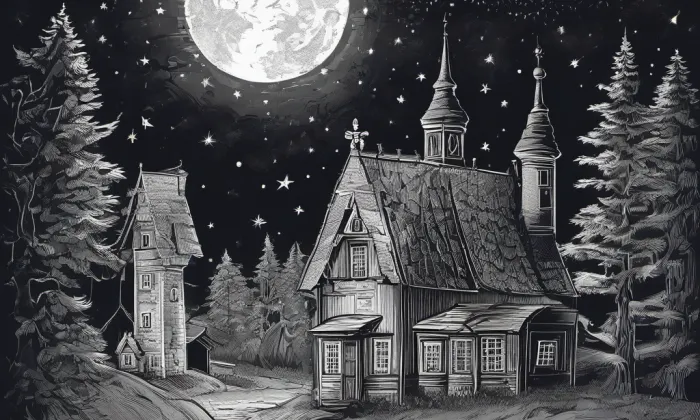 Kostel svatého Jana Křtitele (Byšice) – noc