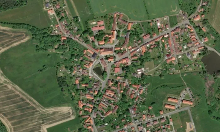 kostel svatého Jana Křtitele (Chudenice) – letecký pohled