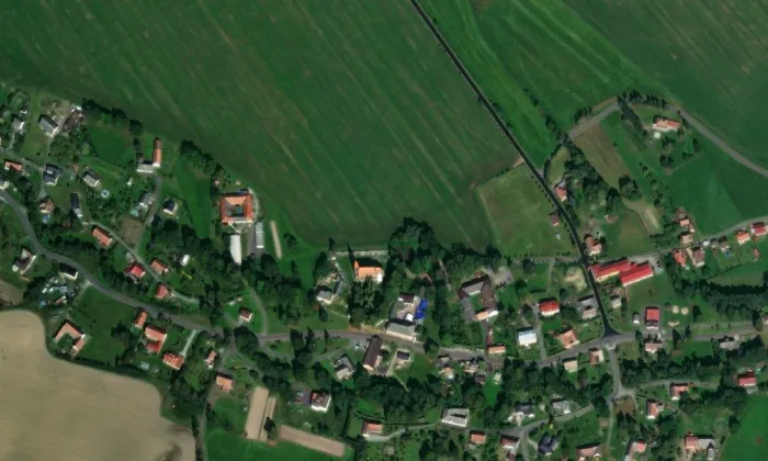 kostel svatého Jana Křtitele (Damníkov) – letecký pohled