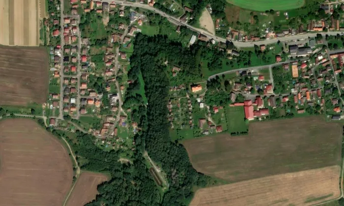 Kostel svatého Jana Křtitele (Dražice) – letecký pohled