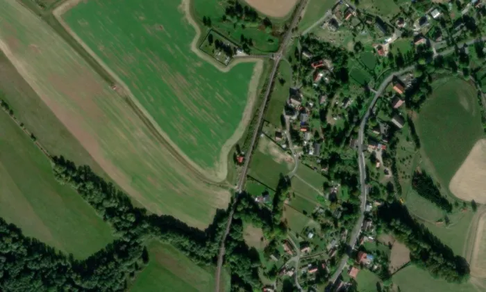 Kostel svatého Jana Křtitele (Horní Habartice) – letecký pohled